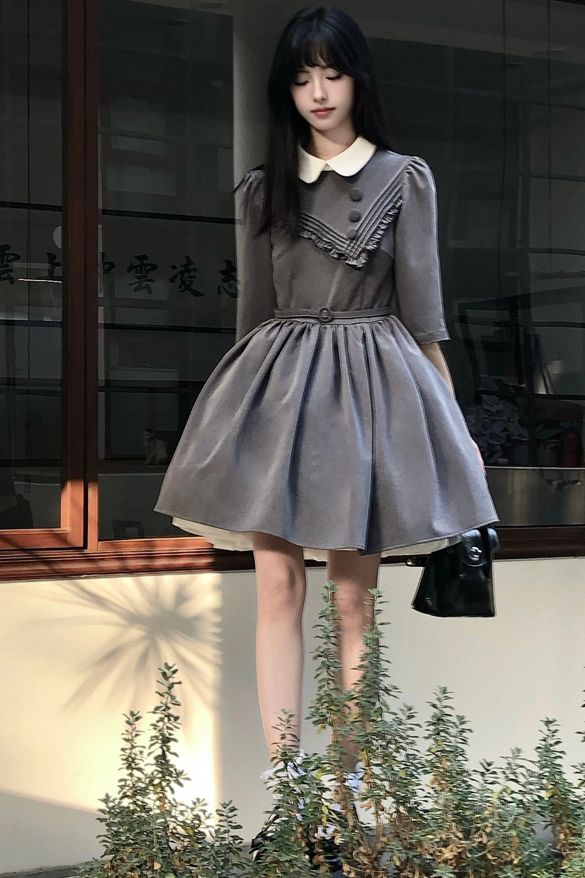 Retro Preppy Mid-Sleeve Lolita Dress - Image 8