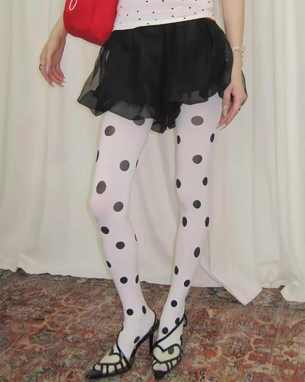 Missed Calls Polka Dot Tights - Image 2