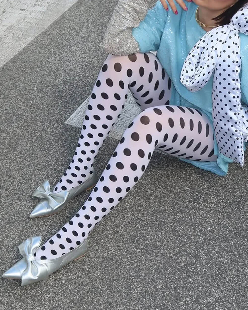 Missed Calls Polka Dot Tights - Image 8
