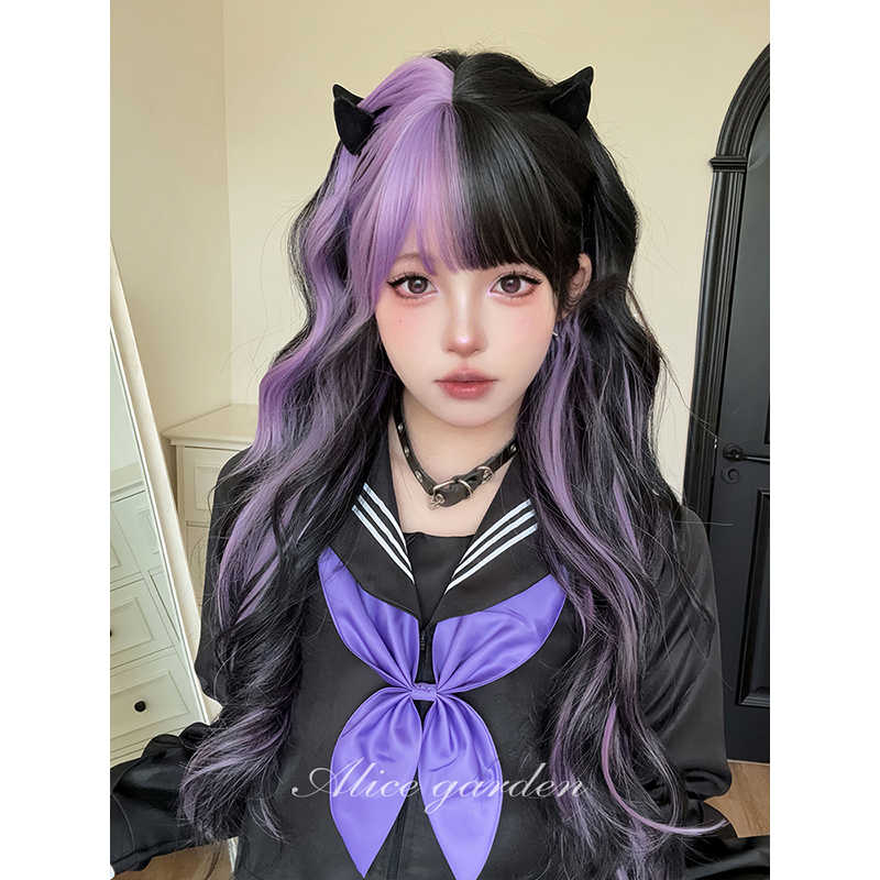 Misty Dream Purple Curly Wig - Image 2