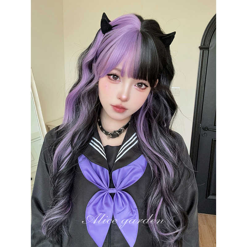 Misty Dream Purple Curly Wig - Image 3