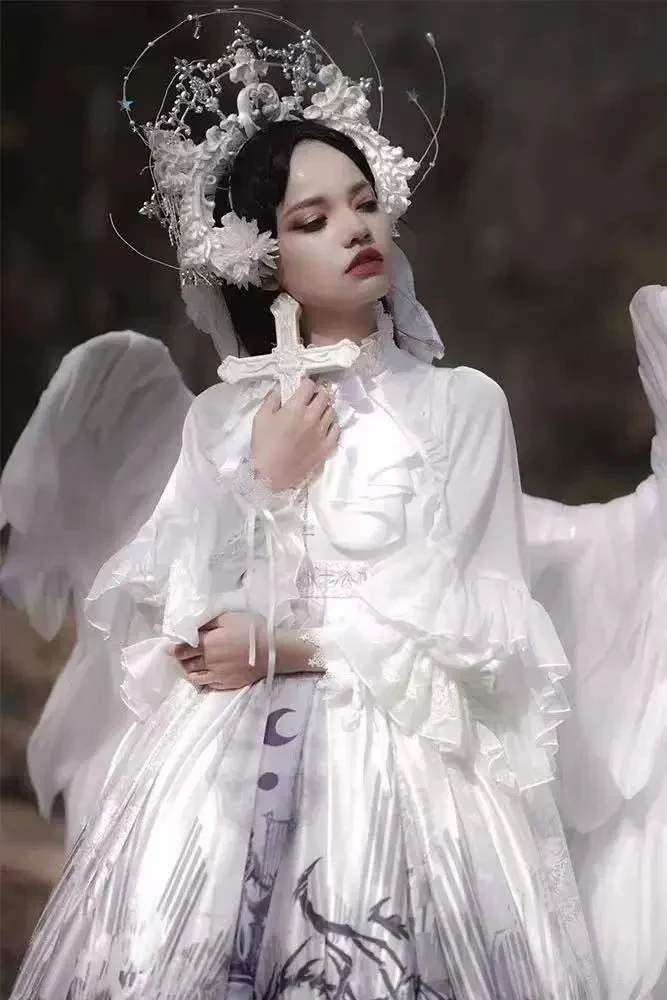 Moon Night Bat Wing Blouse + Brooch - Image 11