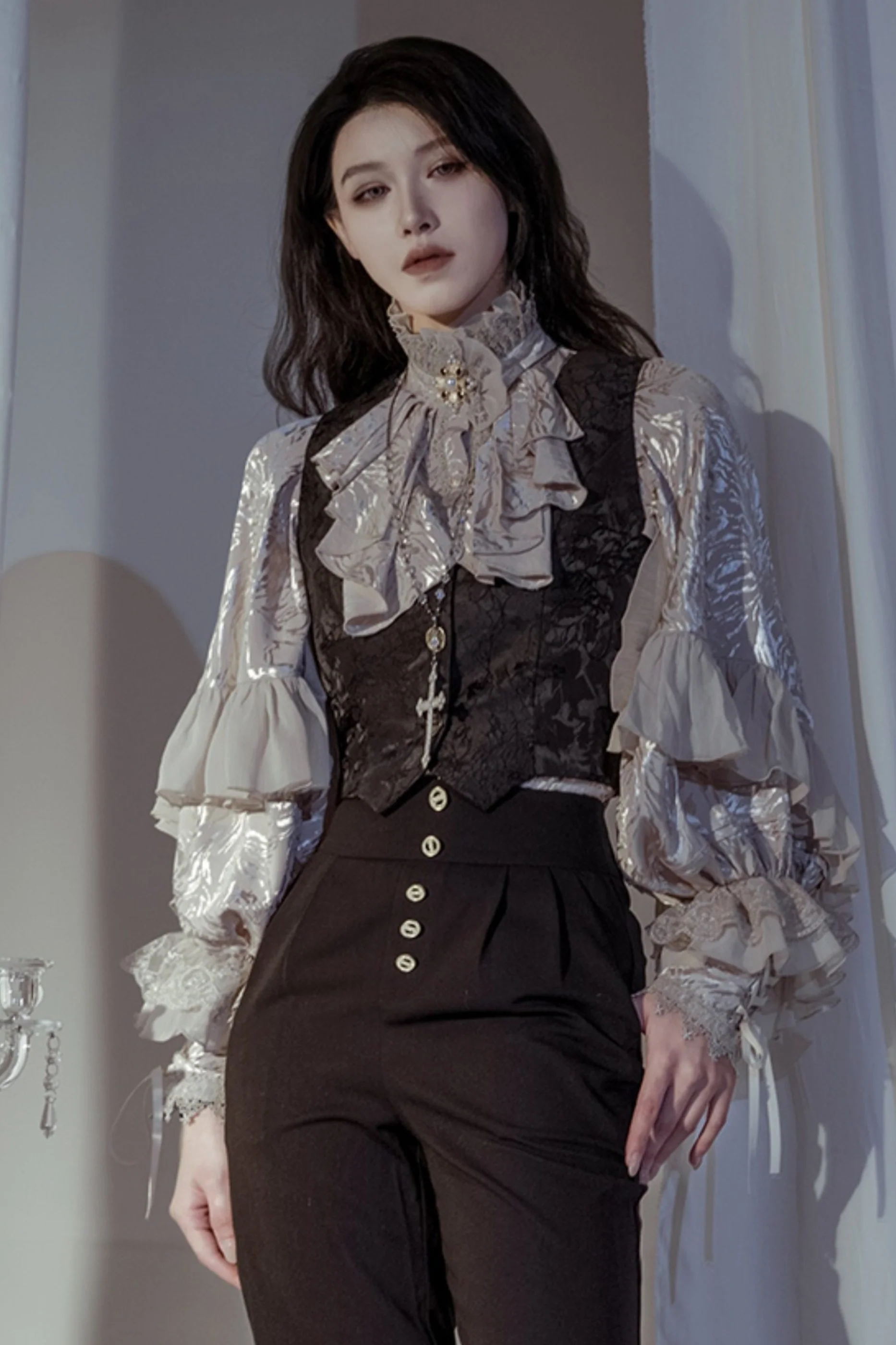 Moon Night Bat Wing Blouse + Brooch - Image 18