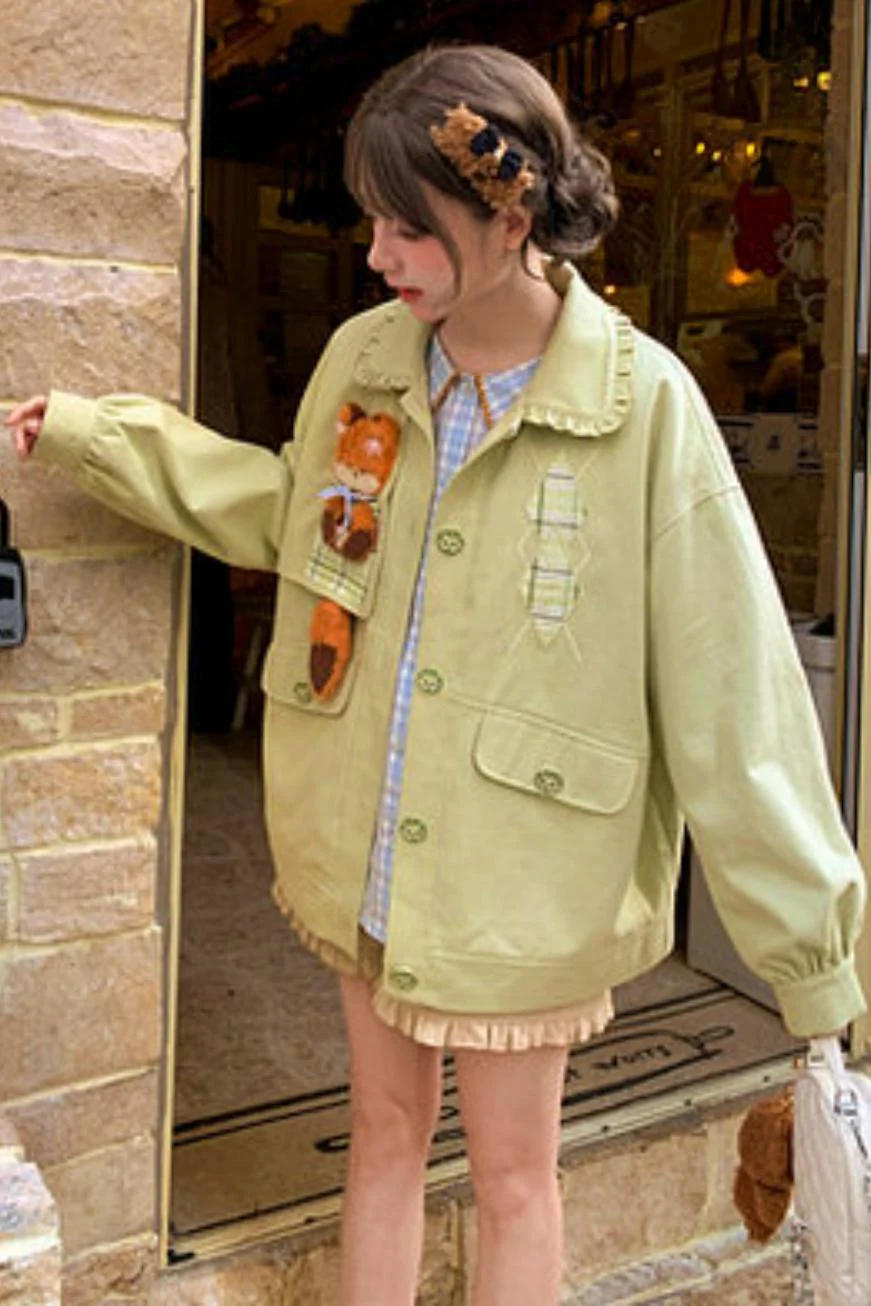 Mori Girl Fox Patchwork Jacket - Image 10