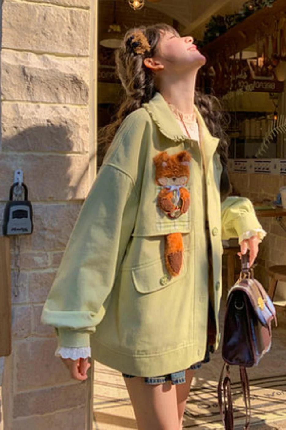 Mori Girl Fox Patchwork Jacket - Image 11