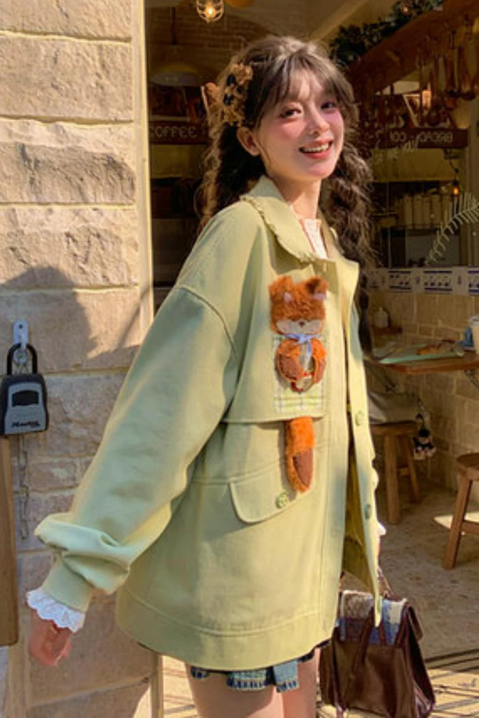 Mori Girl Fox Patchwork Jacket - Image 8