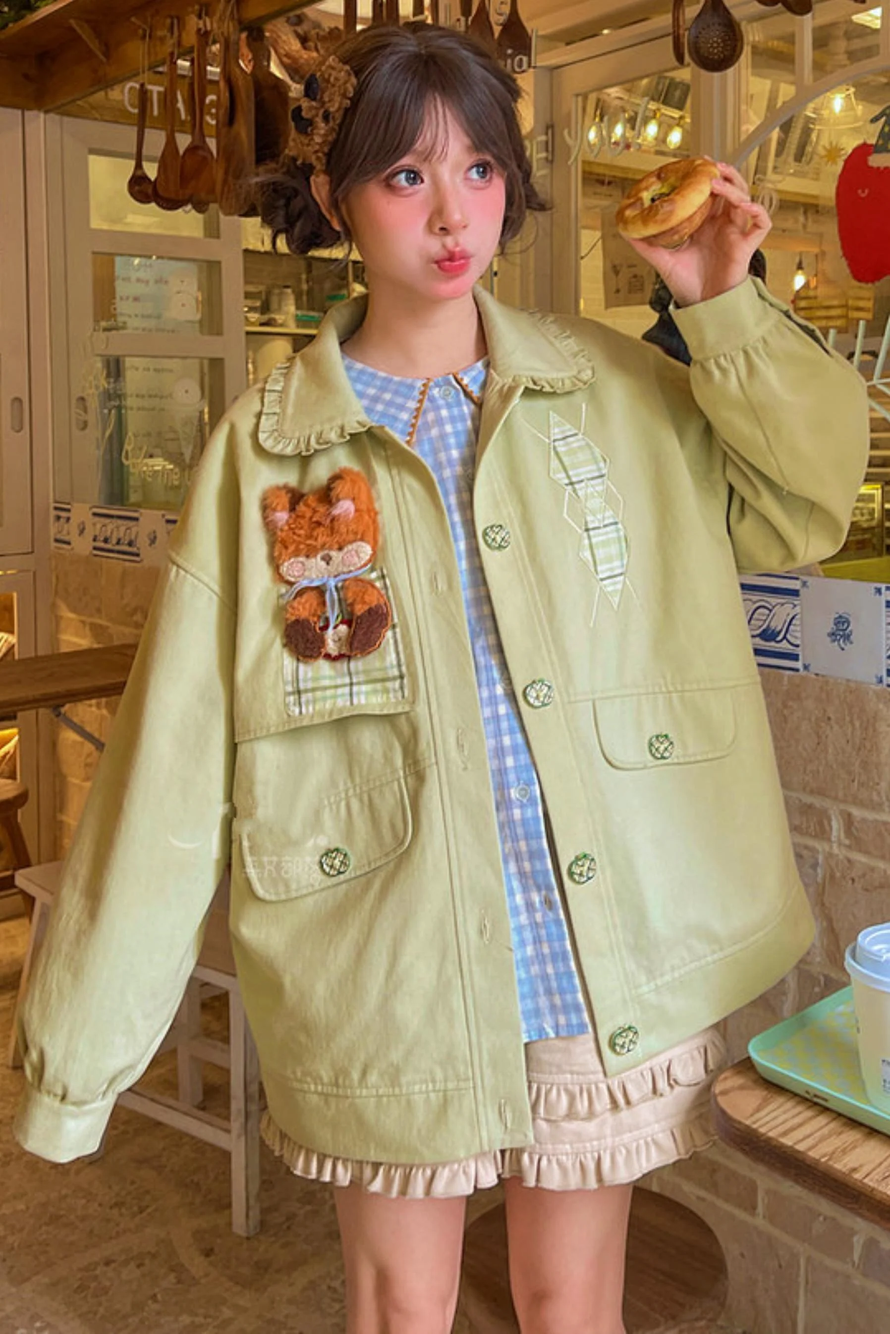 Mori Girl Fox Patchwork Jacket