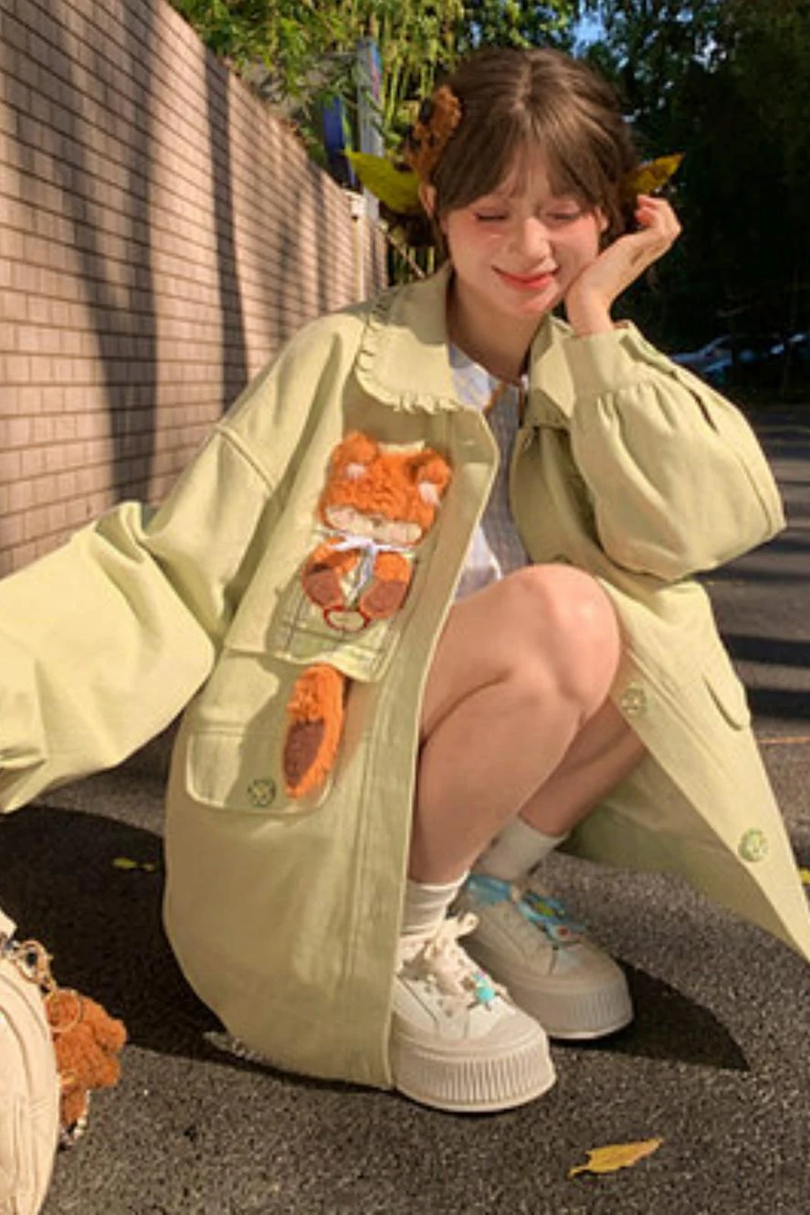 Mori Girl Fox Patchwork Jacket - Image 13