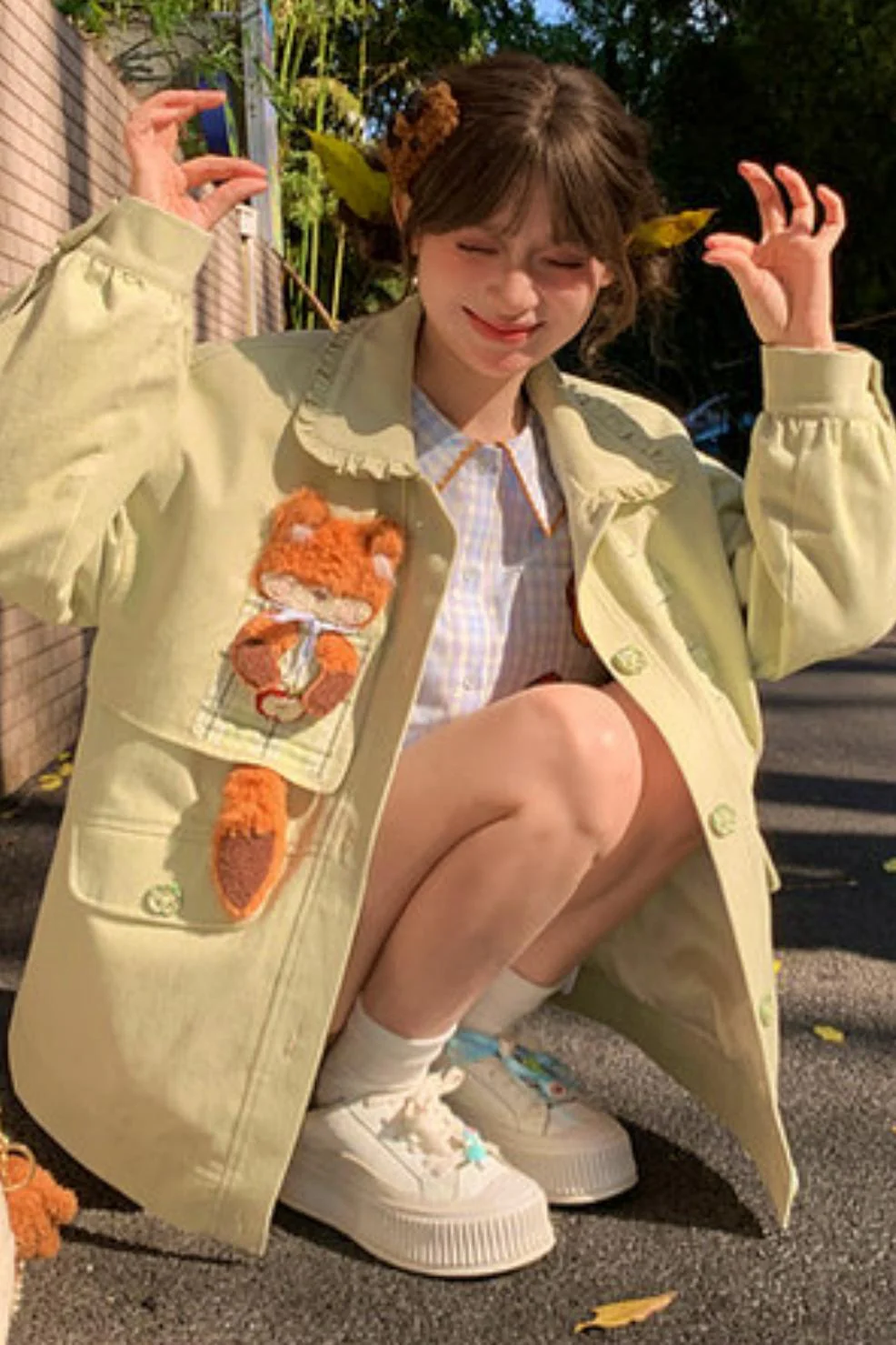 Mori Girl Fox Patchwork Jacket - Image 14
