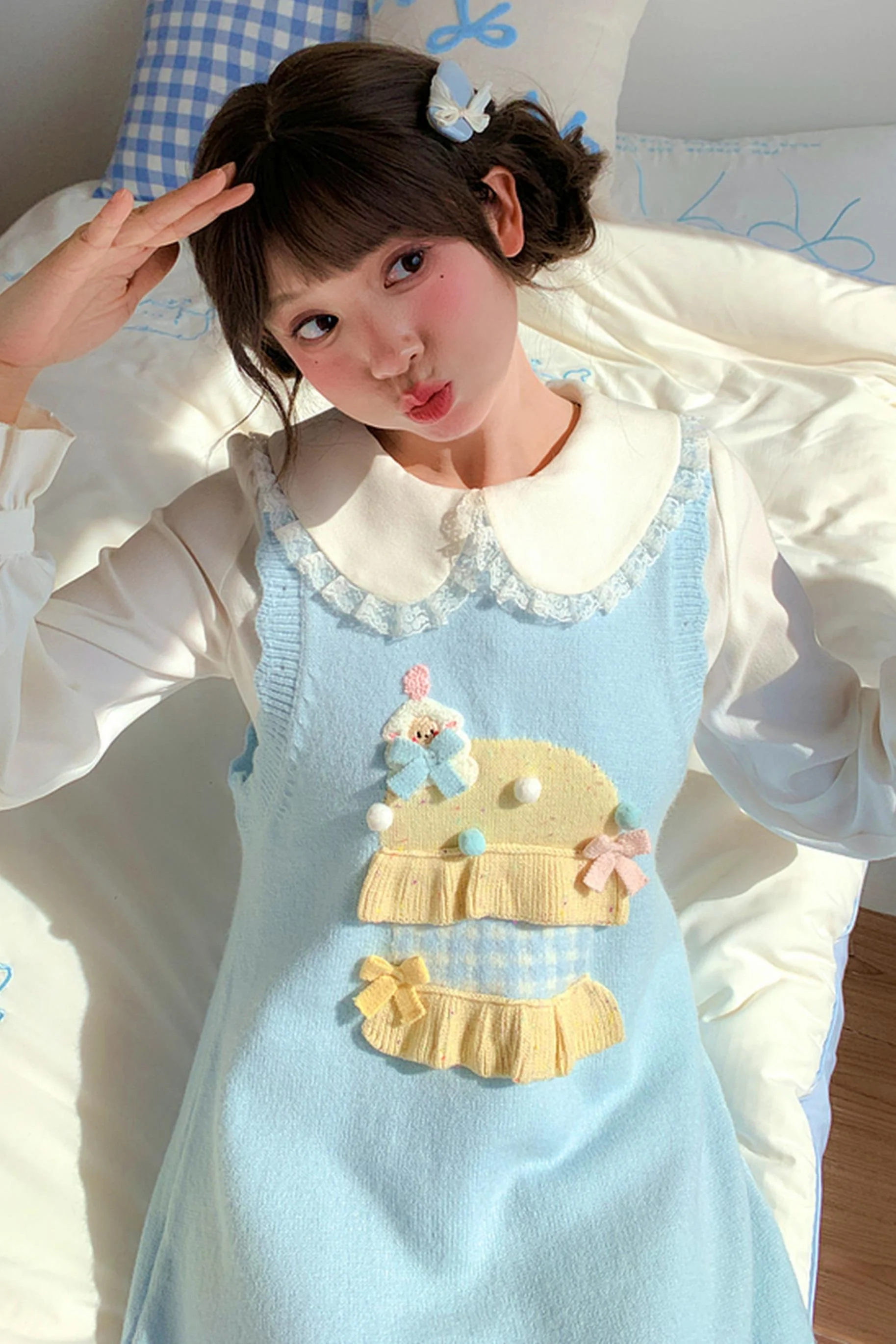 Mori Girl Knitted Vest + Dress - Image 18