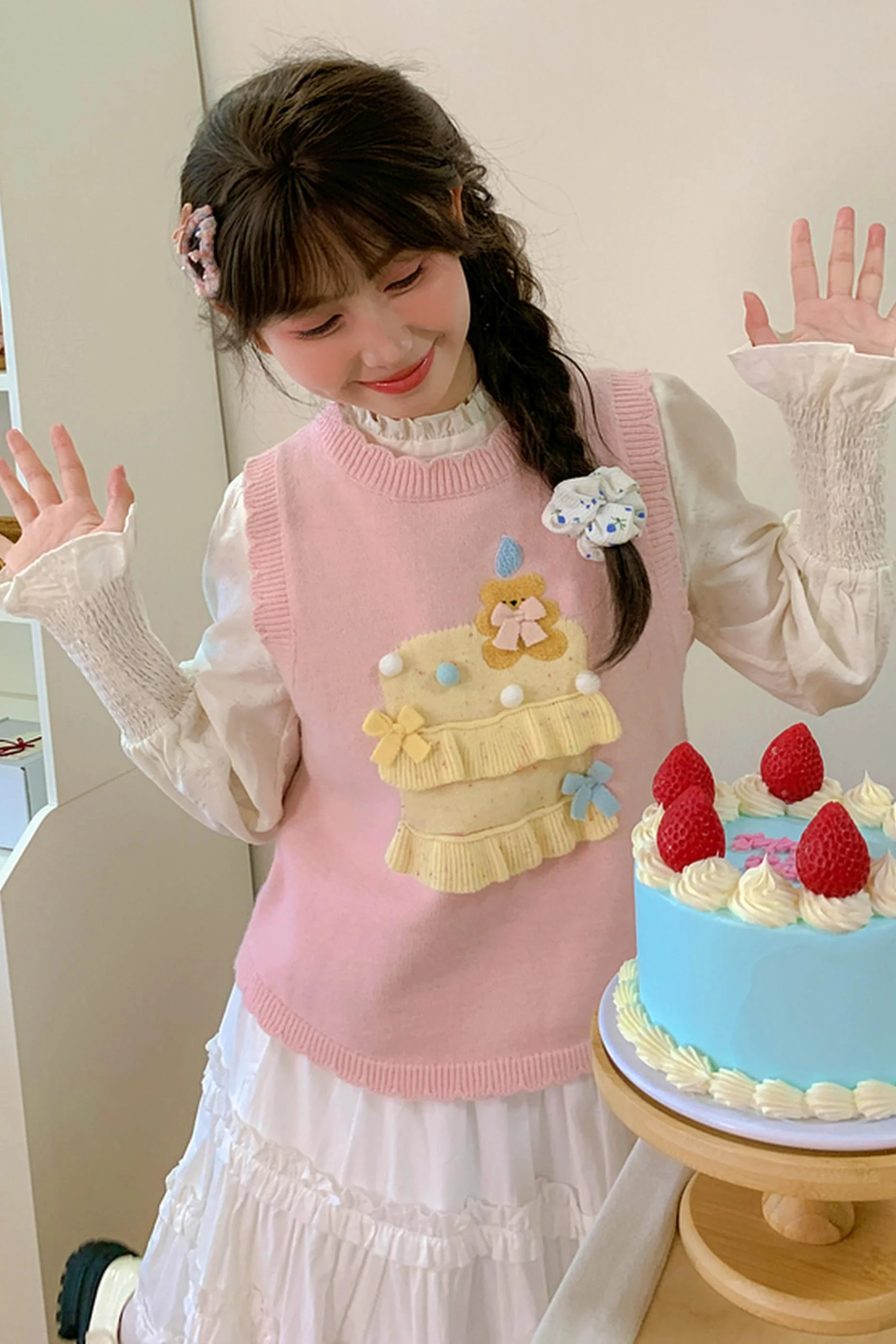 Mori Girl Knitted Vest + Dress - Image 5