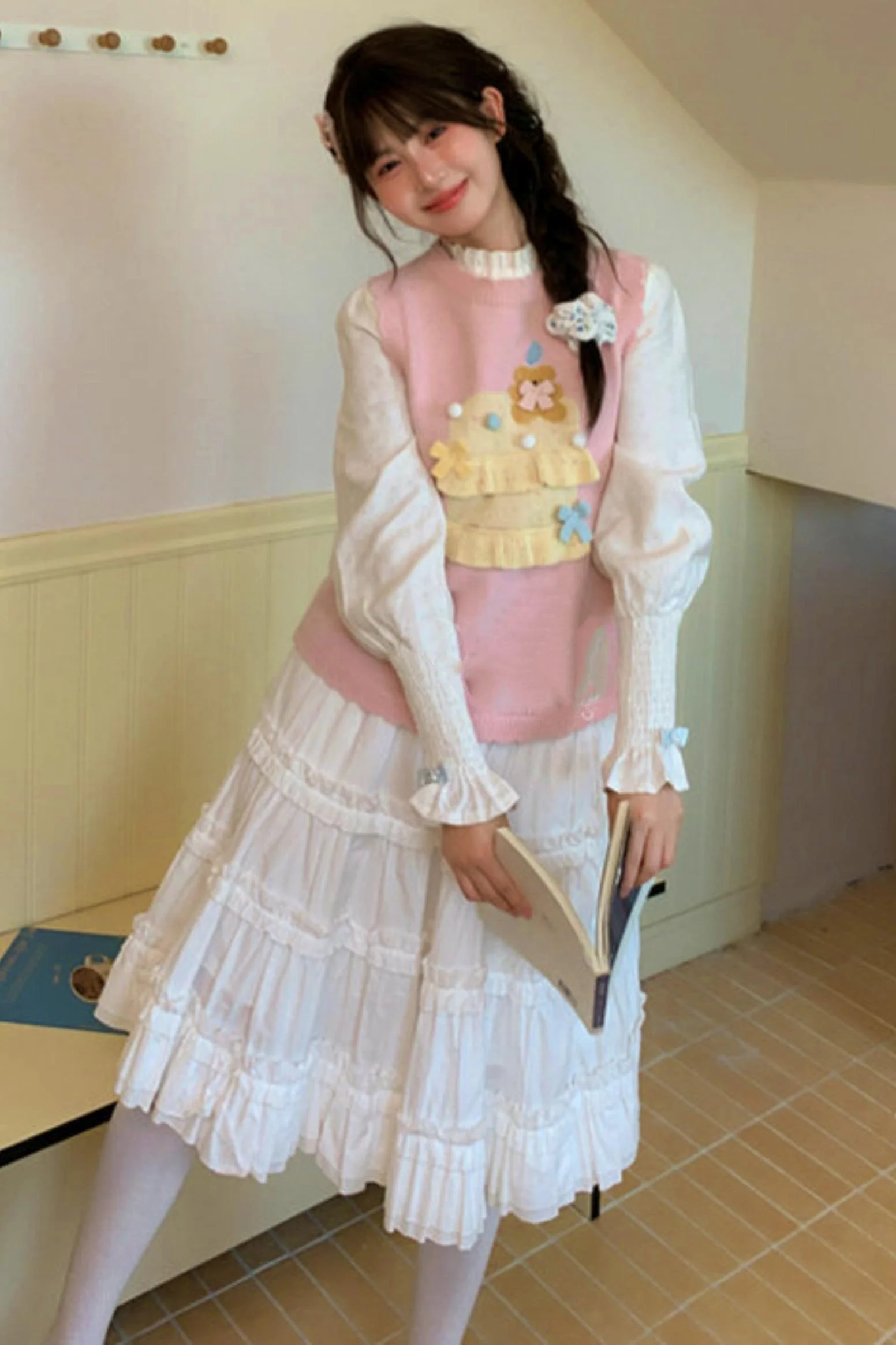 Mori Girl Knitted Vest + Dress - Image 6