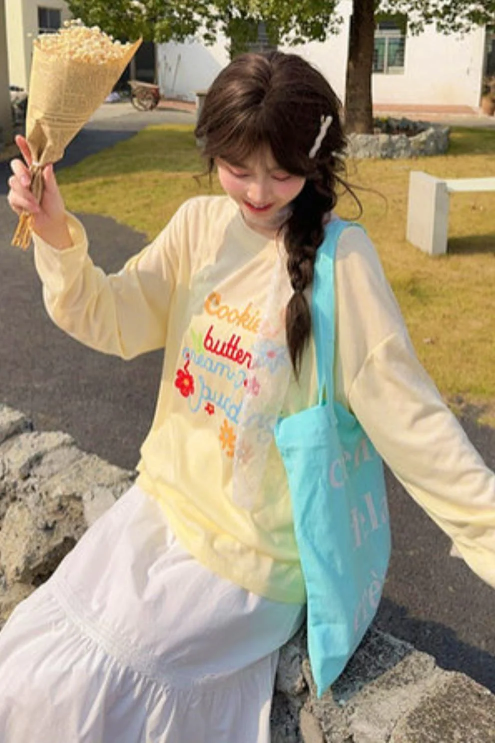 Mori Girl Round Neck Top - Image 4