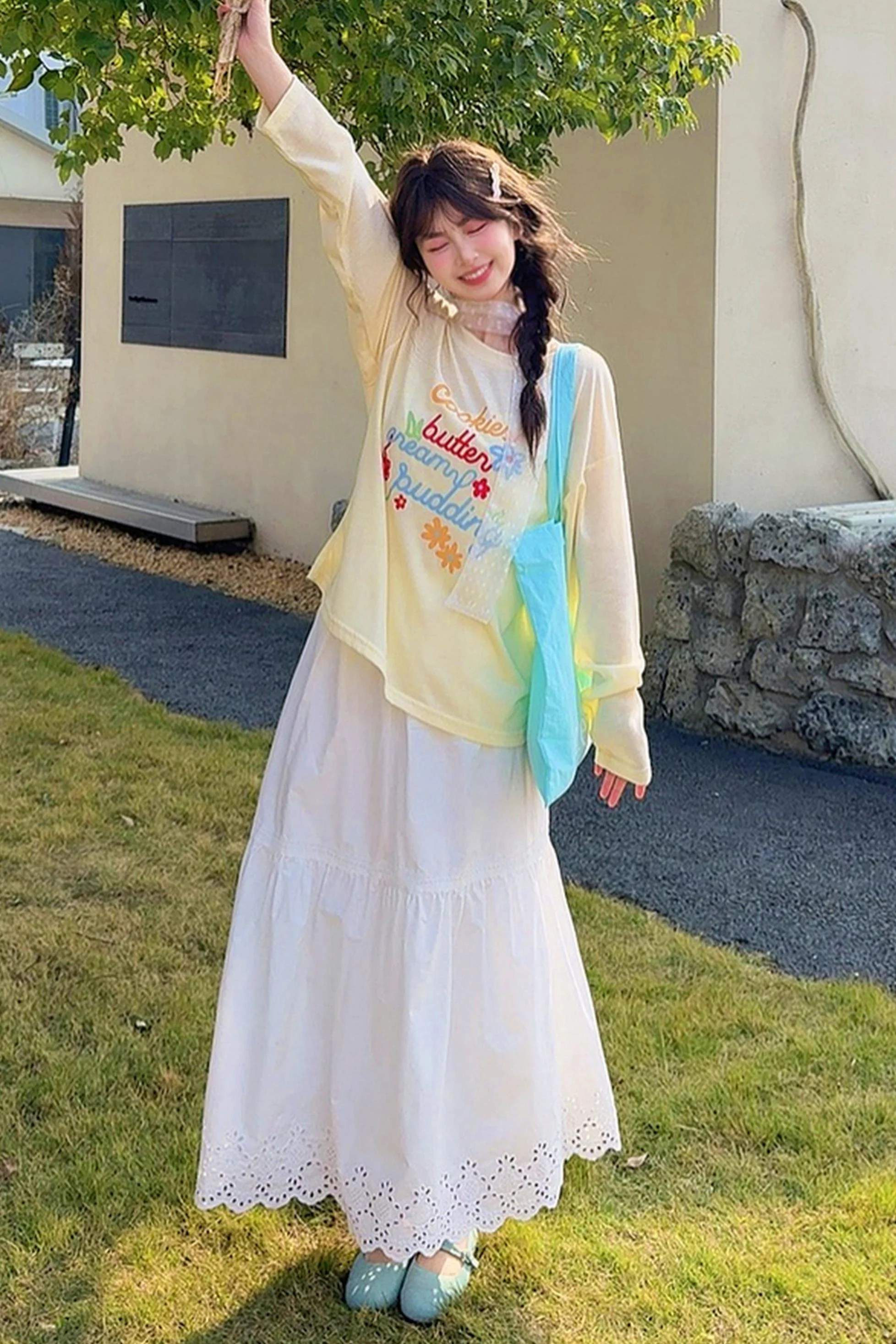 Mori Girl Round Neck Top - Image 9