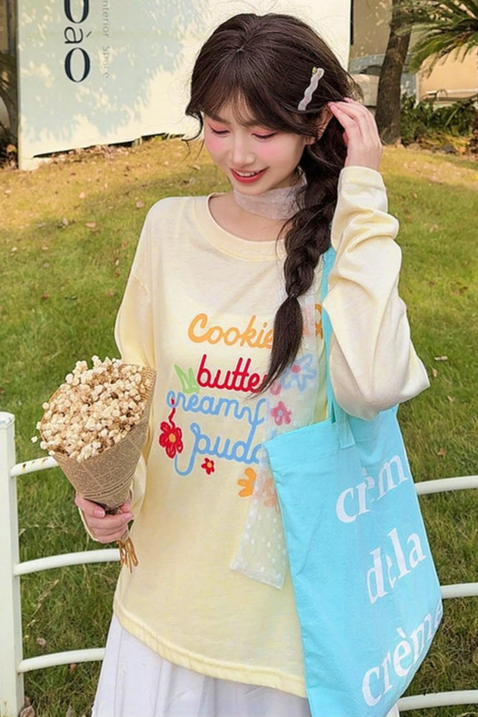 Mori Girl Round Neck Top