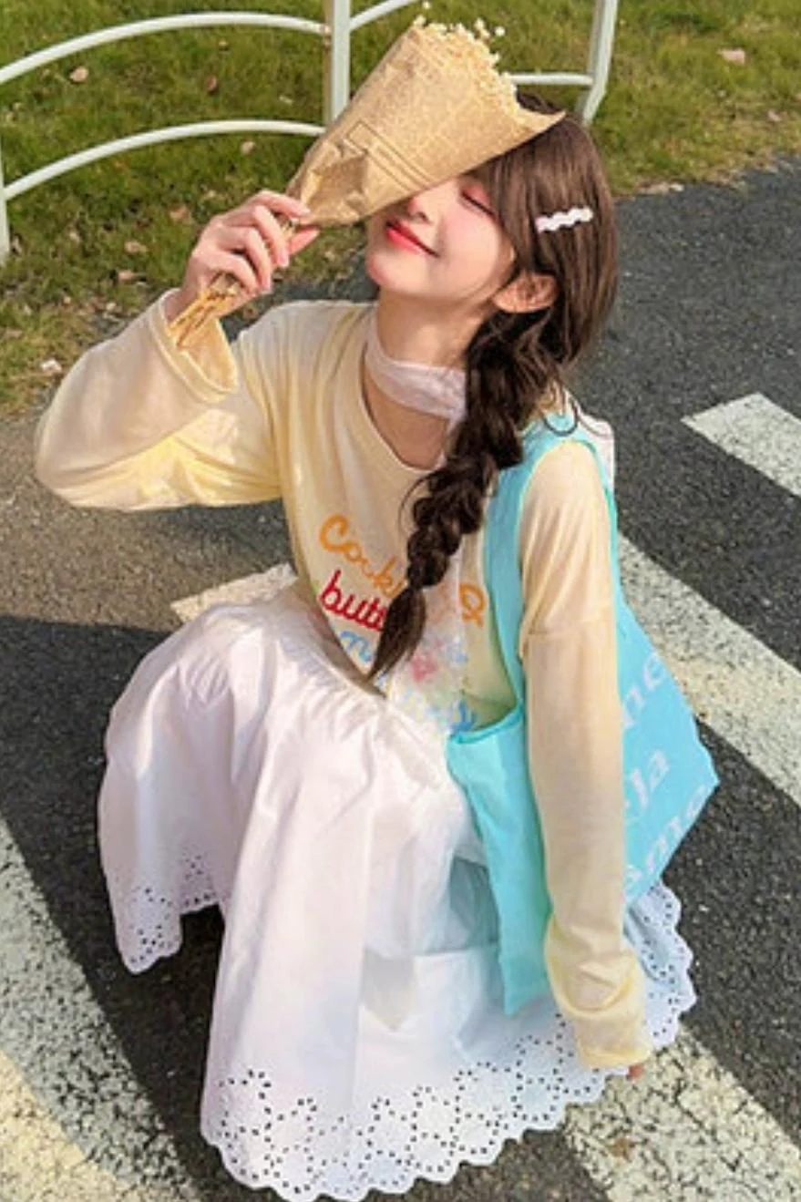 Mori Girl Round Neck Top - Image 11