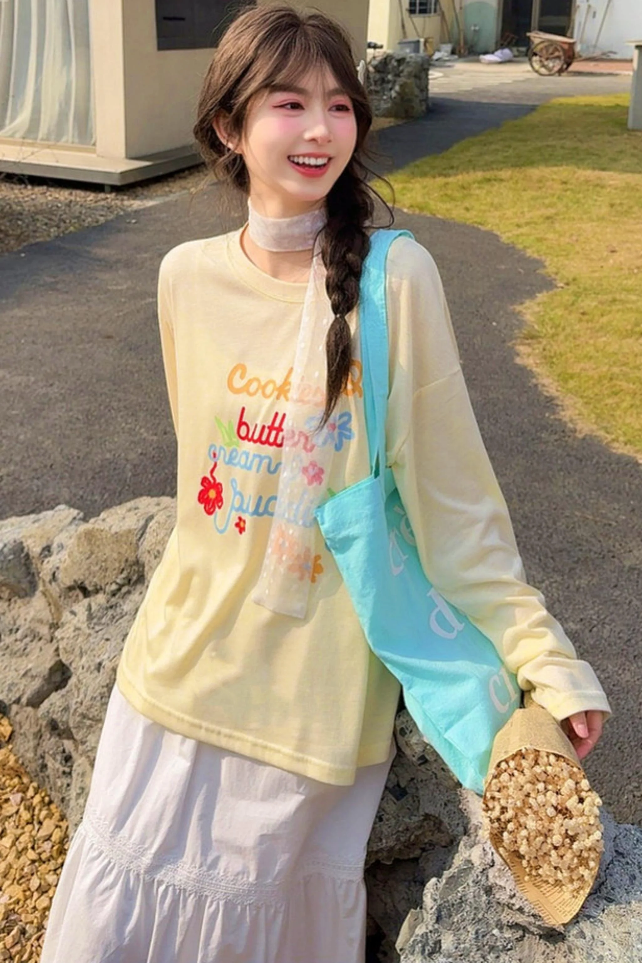 Mori Girl Round Neck Top - Image 13