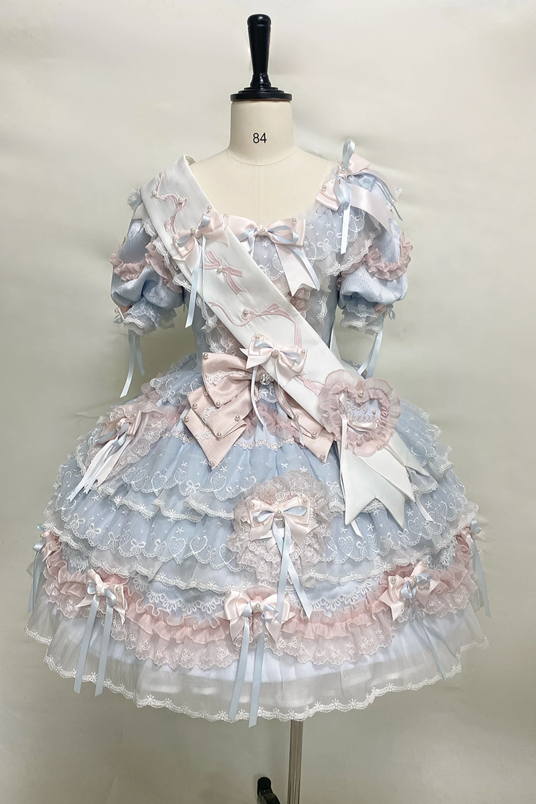 [Pre-order] Mist Blue Romantic Lace Lolita Princess Dress + Set 1/2/3 - Image 16