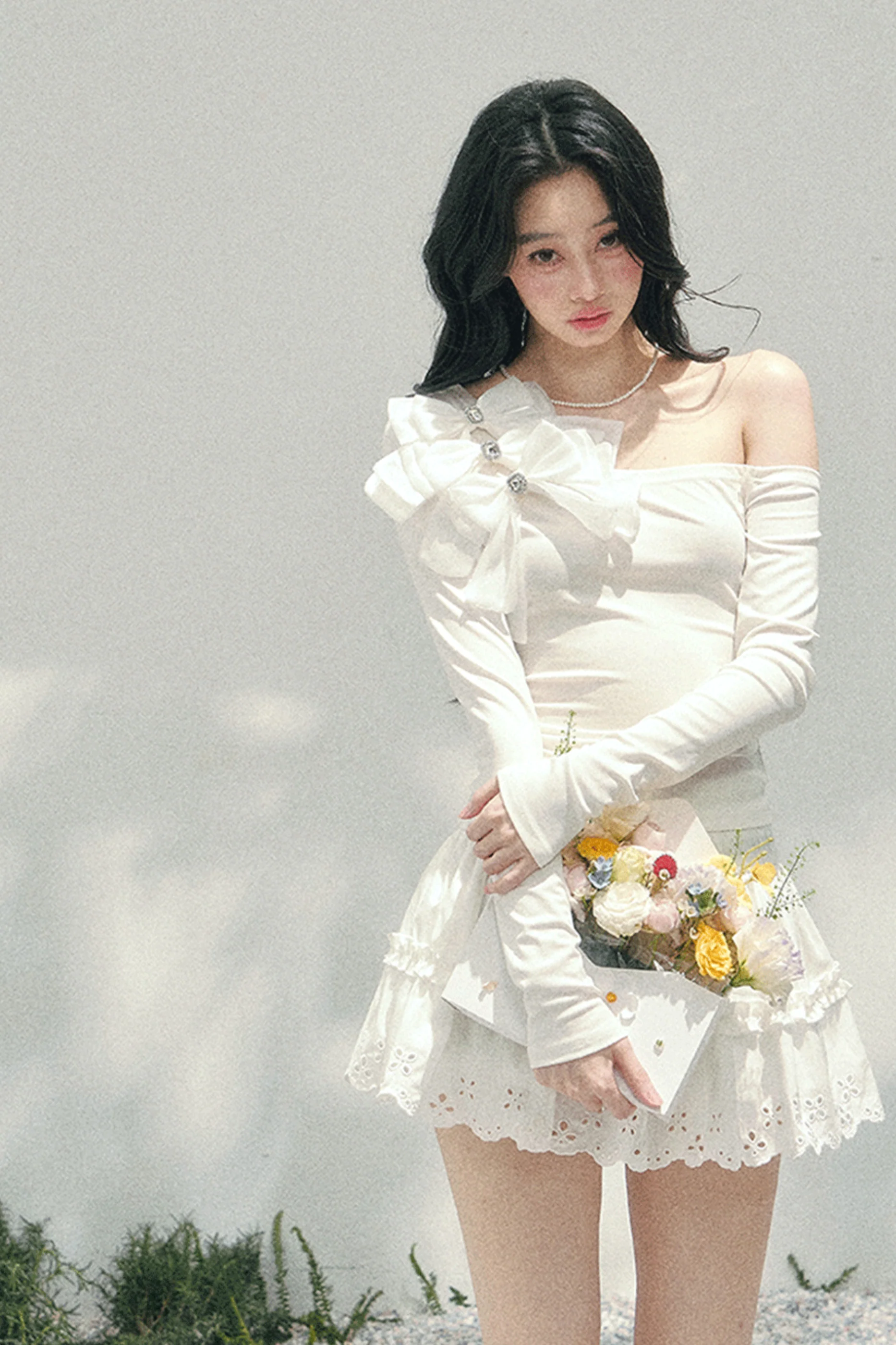 Sweet Pure Mist Off-Shoulder Top - Image 3
