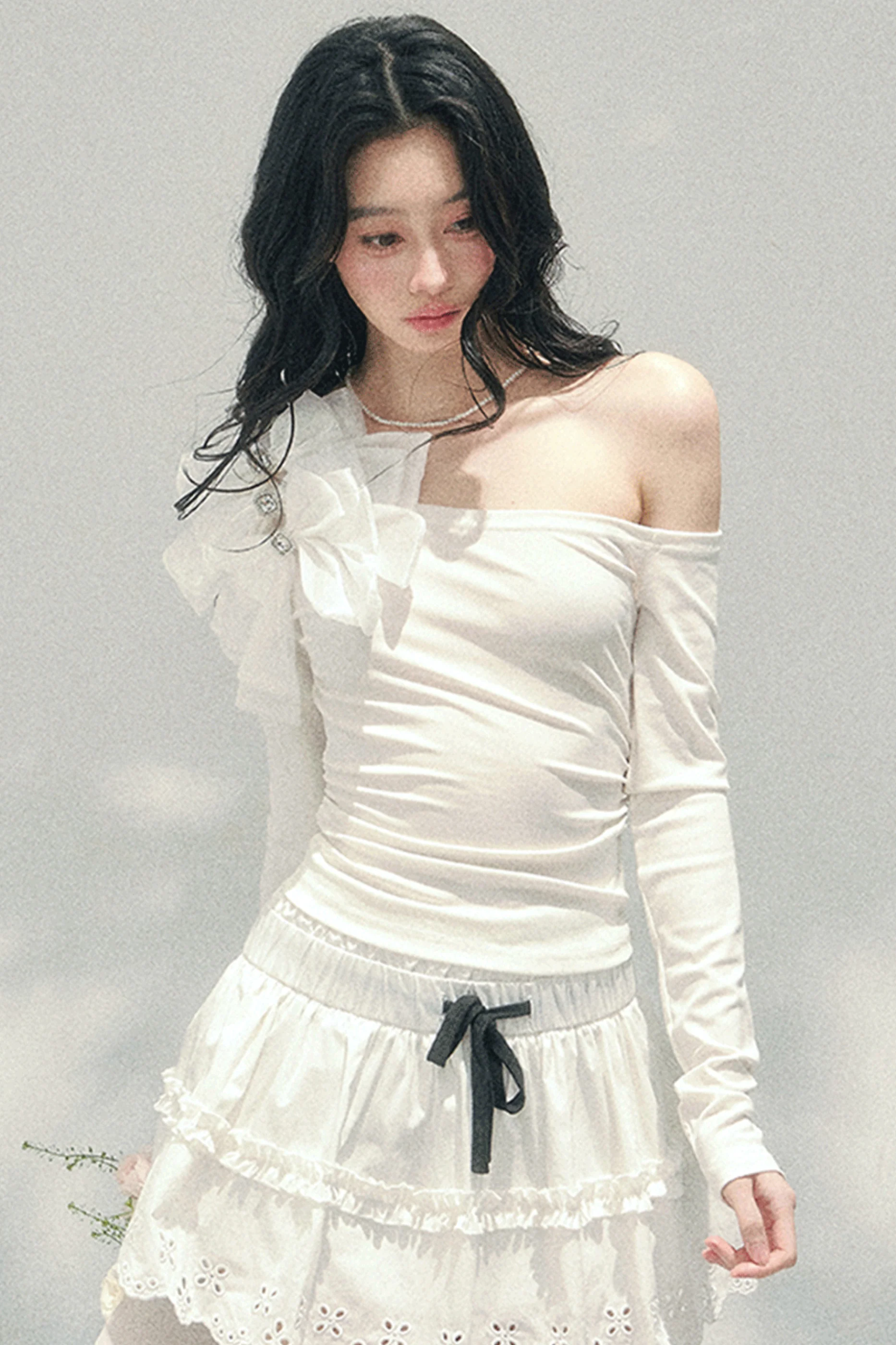 Sweet Pure Mist Off-Shoulder Top - Image 9