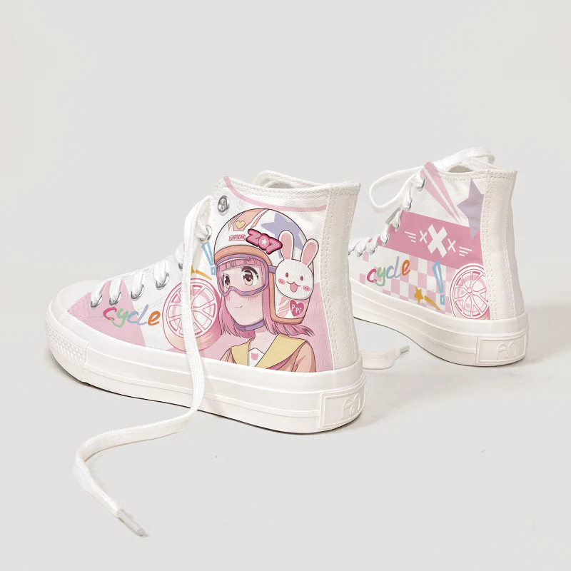 motorcycle hat girl kawaii shoes - Image 4