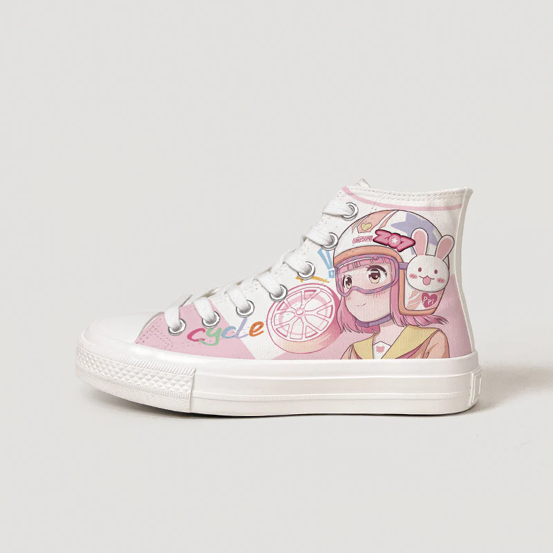 motorcycle hat girl kawaii shoes - Image 5