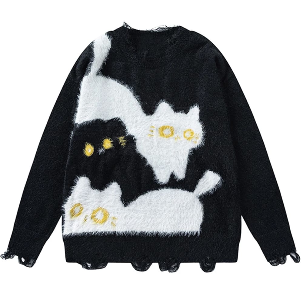 Naughty Cat Fuzzy Sweater - Image 2