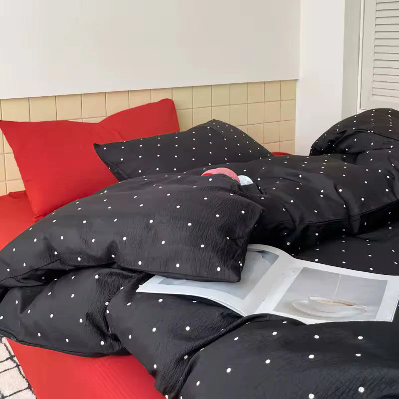 Navy Blue Polka Dot Bedding Set - Image 11