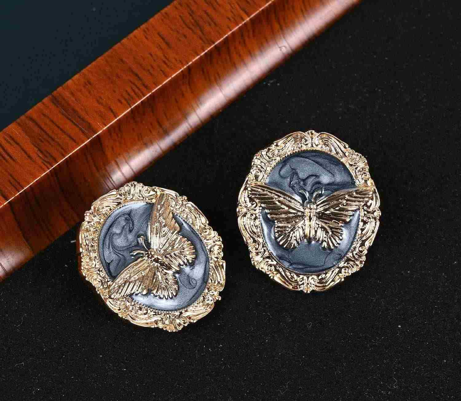 Nepalese Tibetan Butterfly Earrings - Image 2