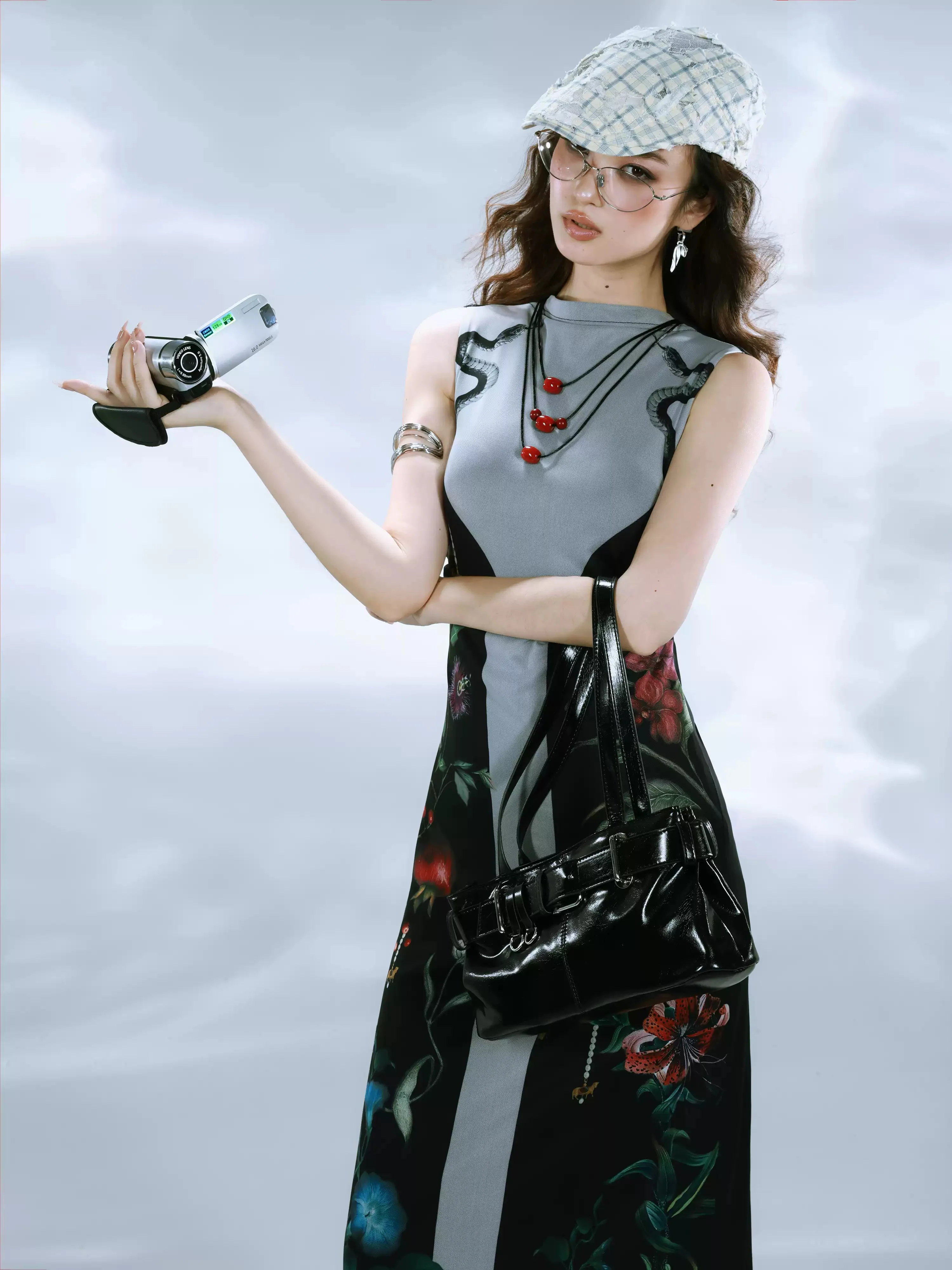 New Chinese Botanical Print Mesh Dress - Image 4