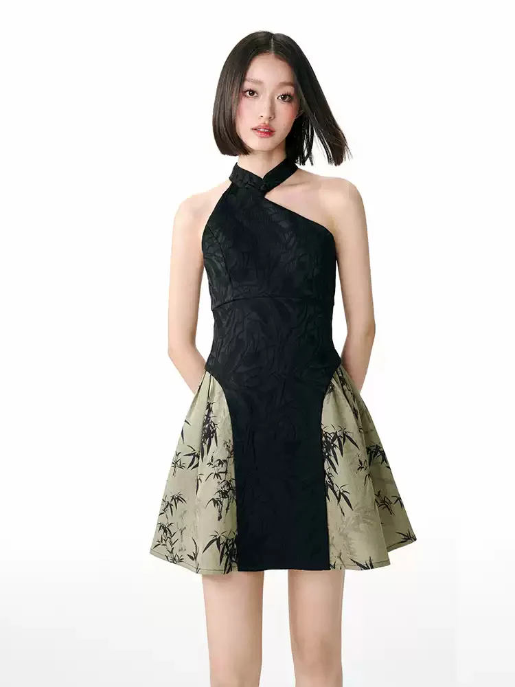 New Chinese Style Bamboo Leaf Cheongsam Dress - Image 2
