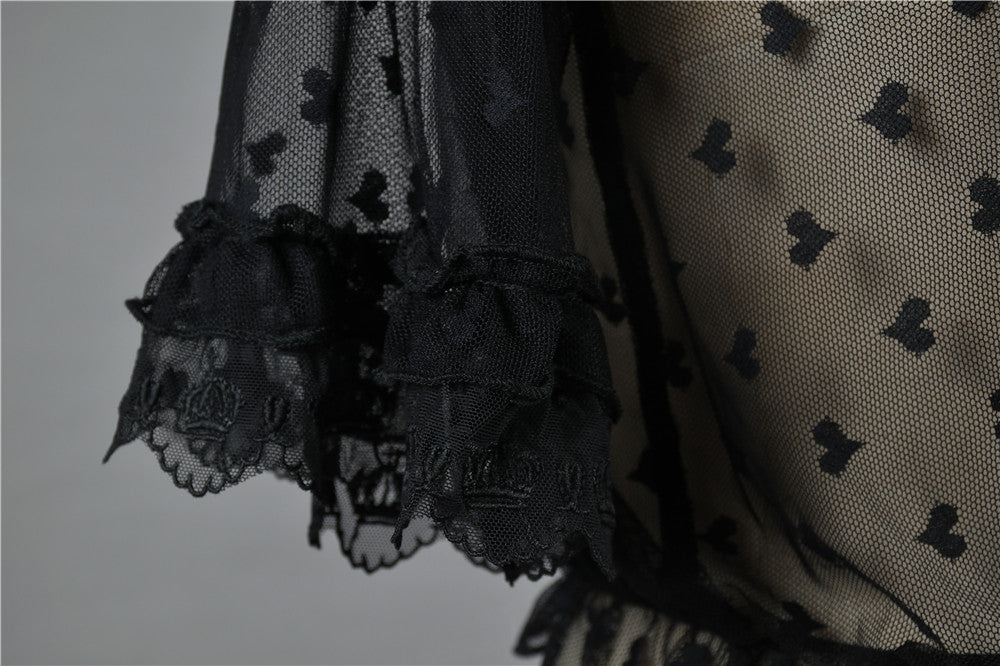 Niu Niu~Plus Size Lolita Shirt Lace Mesh Blouse - Image 17
