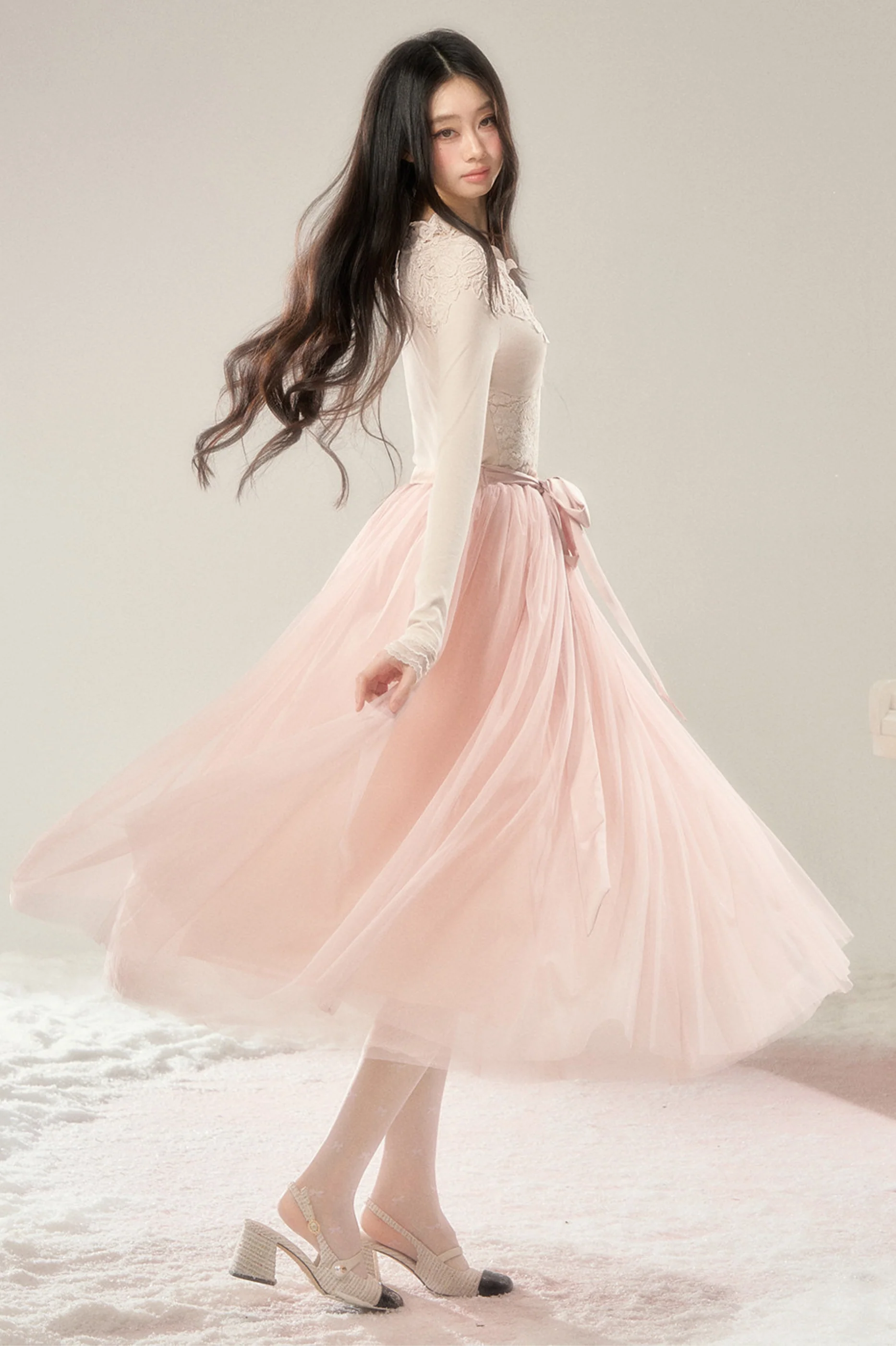 Noble French Lace Top + Flare Tulle Skirt - Image 7