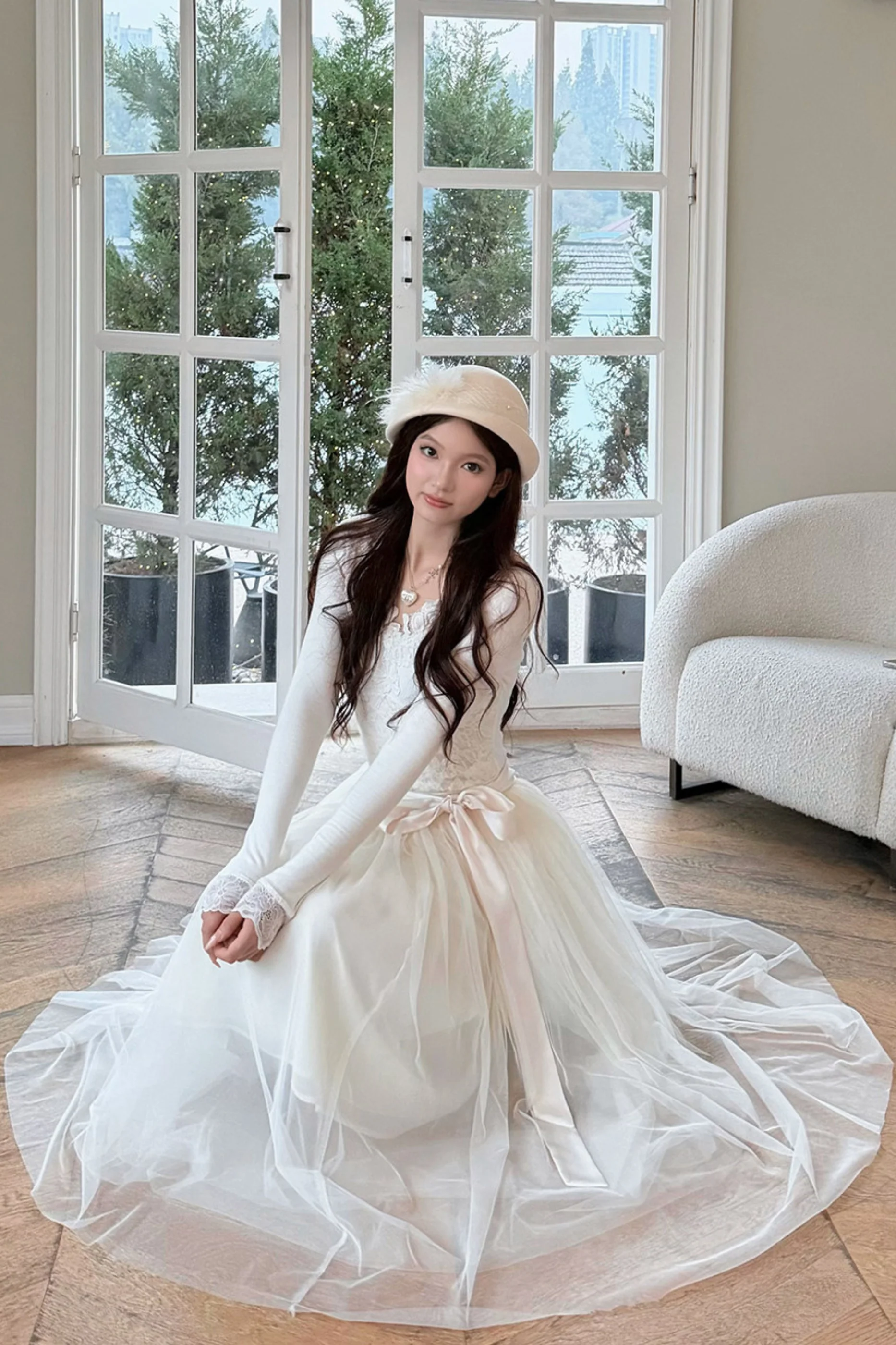 Noble French Lace Top + Flare Tulle Skirt - Image 13