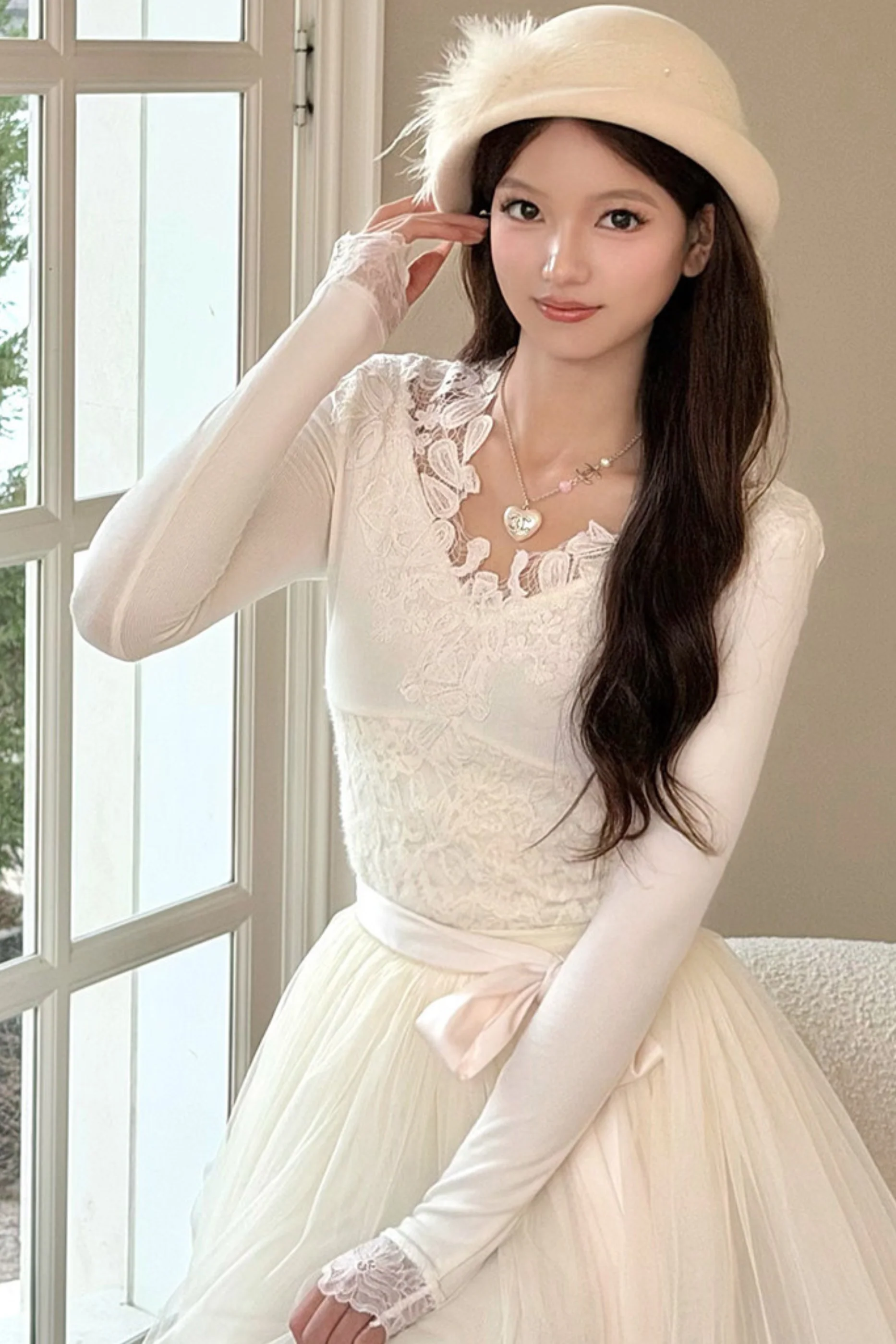 Noble French Lace Top + Flare Tulle Skirt - Image 18