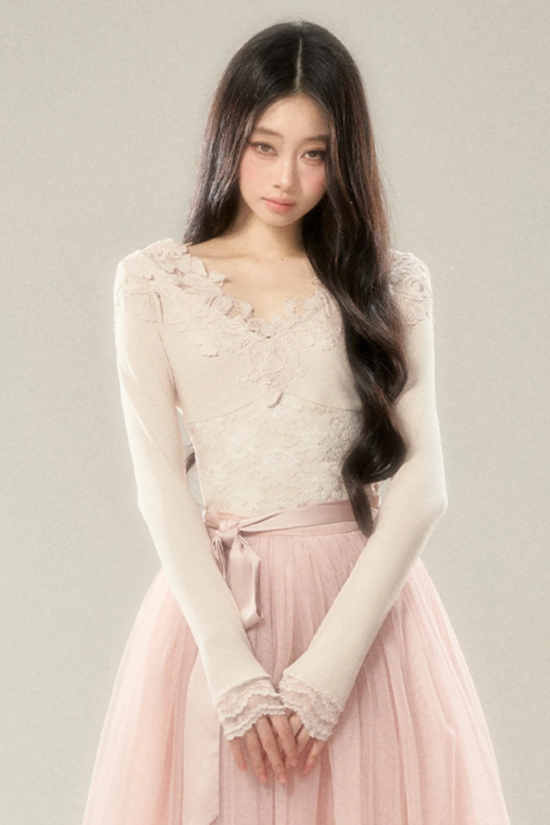Noble French Lace Top + Flare Tulle Skirt - Image 3