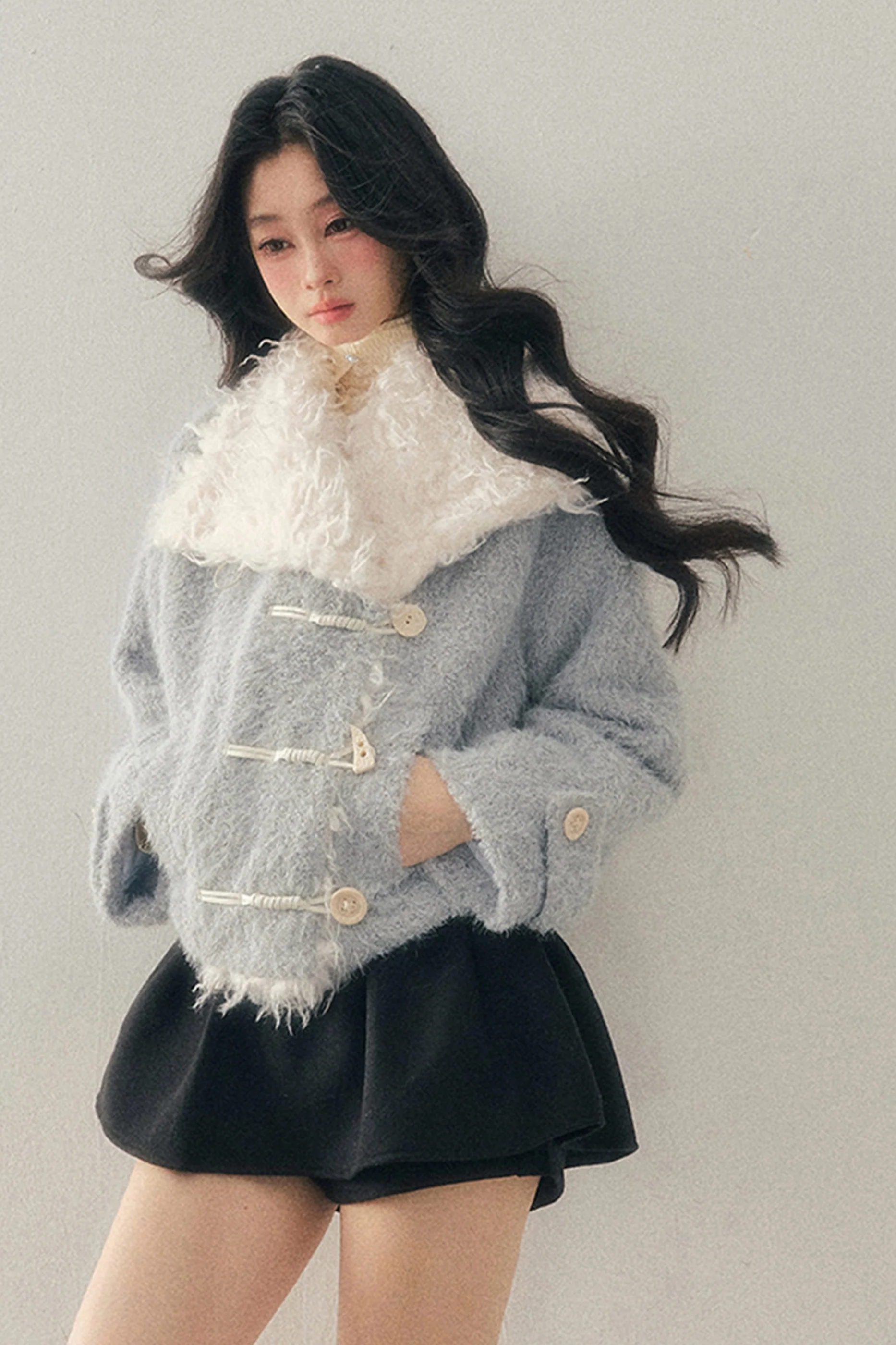 Horn Button Fur Sweet Coat - Image 2