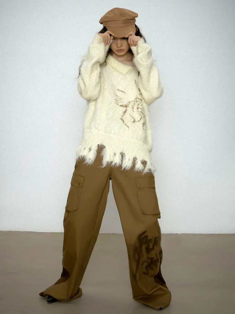 Distressed Knit Off Shoulder Sweater - Image 5