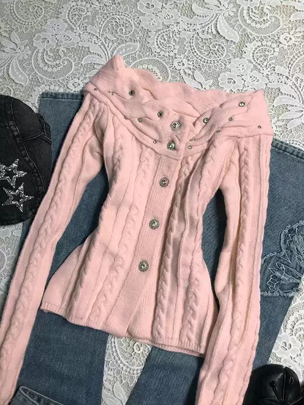 Off-white one-shoulder twist sweater coat - Image 3