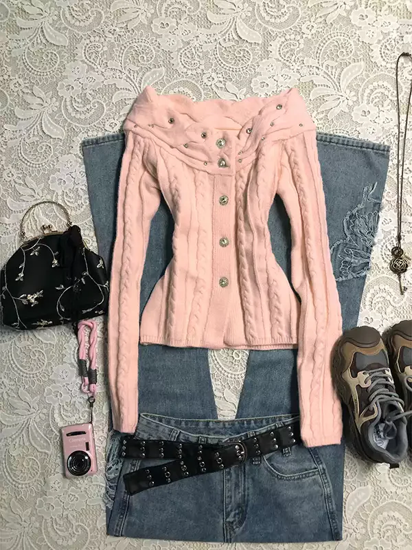 Off-white one-shoulder twist sweater coat - Image 4