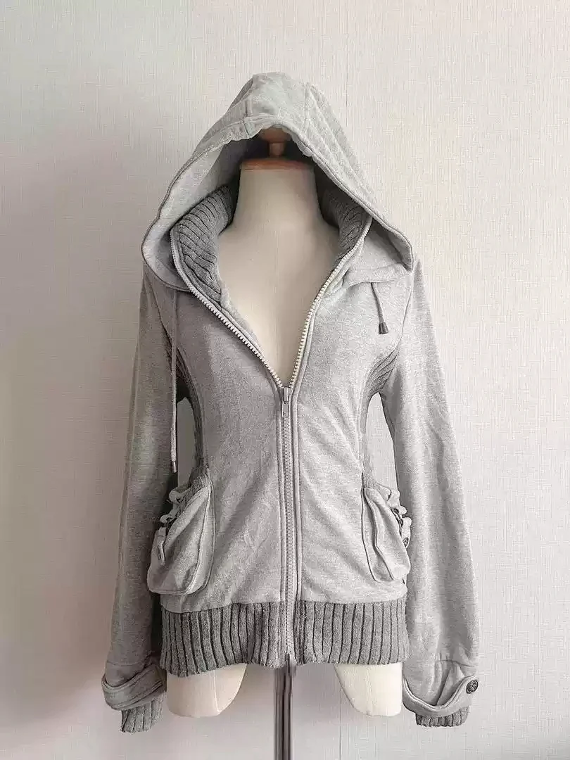 Olive green sweatshirt jacket - Image 2