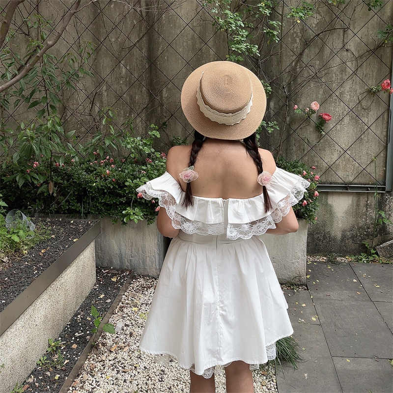 One-shoulder Lace Bow Fairy Dress - Image 5