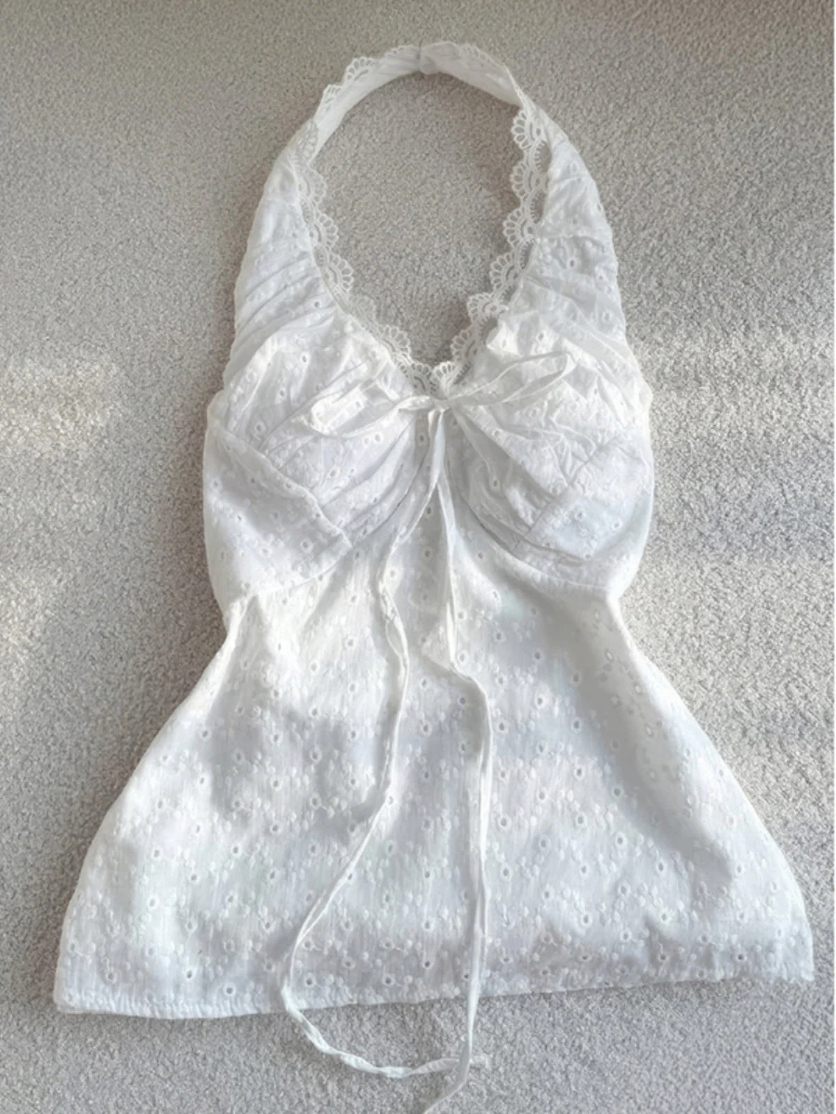 Original vintage lace patchwork halter neck camisole - Image 4