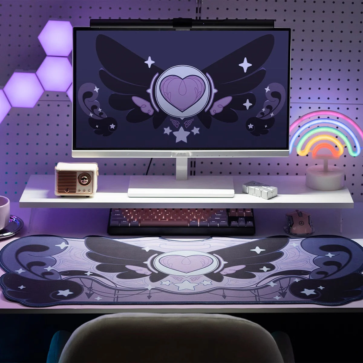 Pastel Goth Angel Heart Mouse Pad - Image 2