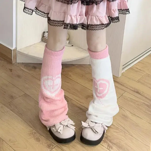 Pastel Goth Heart Cross Leg Warmers - Image 2