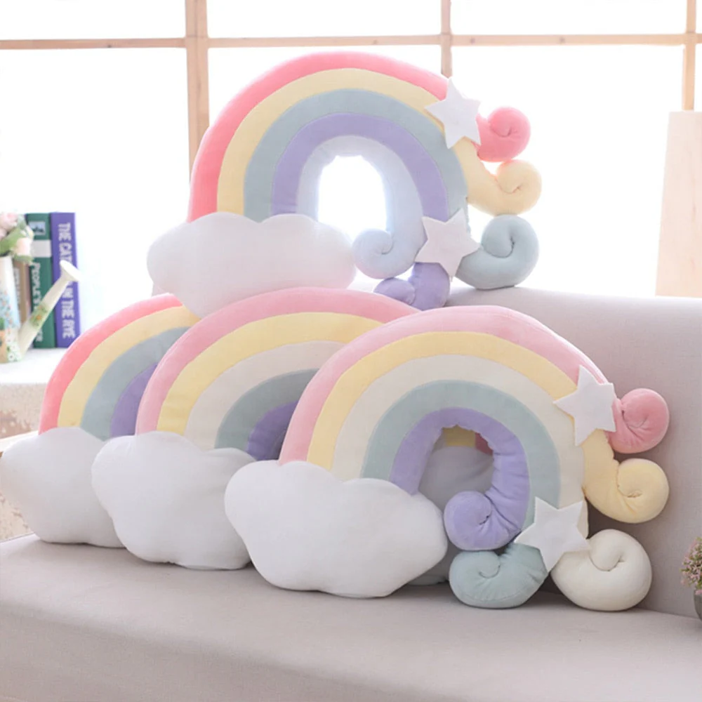 Pastel Rainbow Sky Throw Pillows