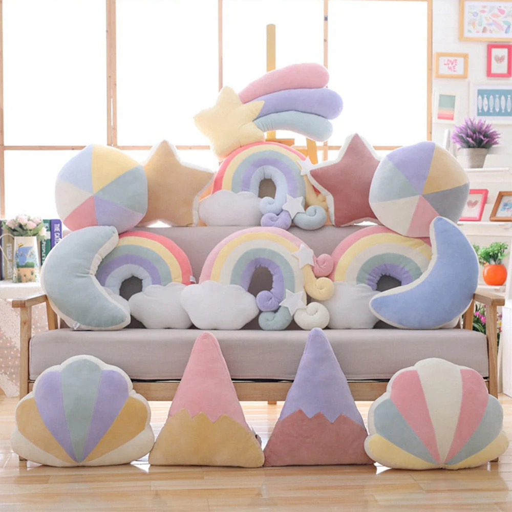 Pastel Rainbow Sky Throw Pillows - Image 2