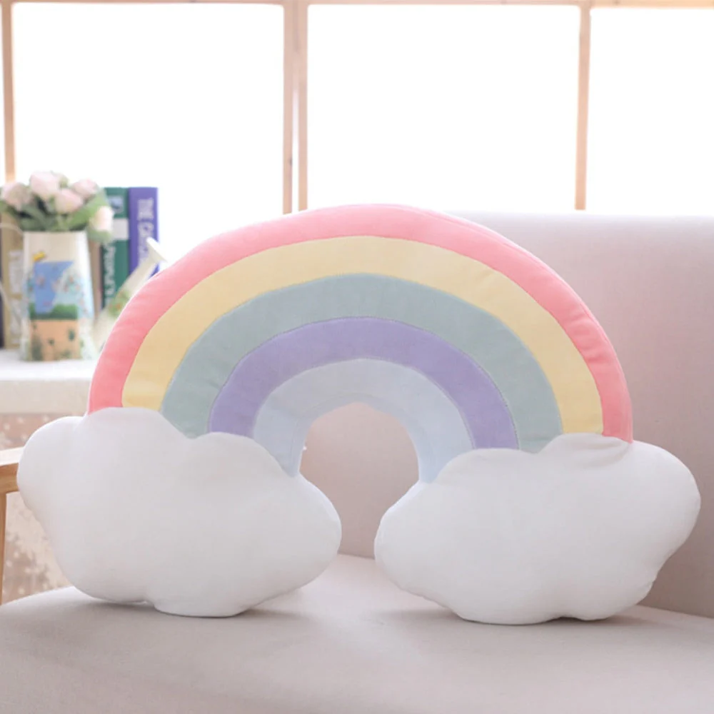 Pastel Rainbow Sky Throw Pillows - Image 4