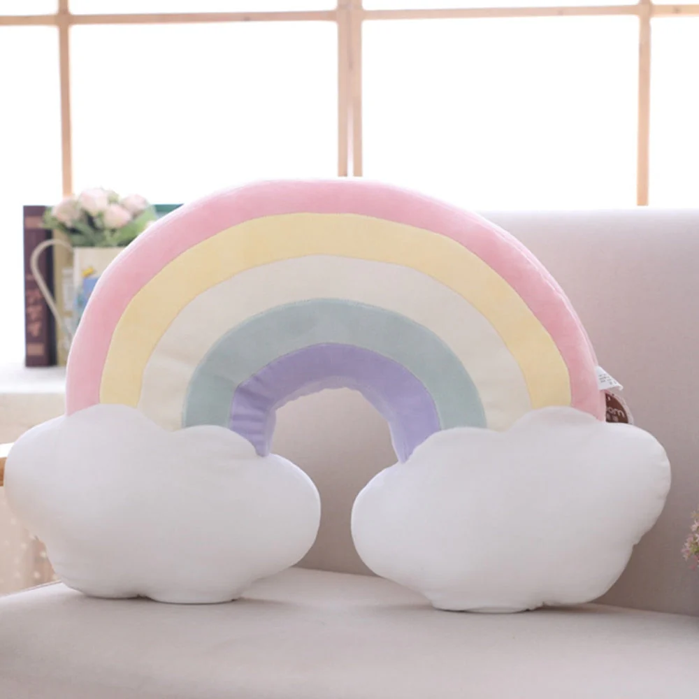 Pastel Rainbow Sky Throw Pillows - Image 8