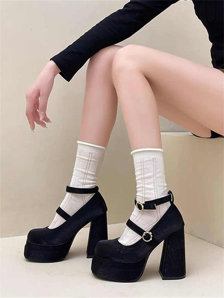 Peach Bow Lolita High Heels - Image 10